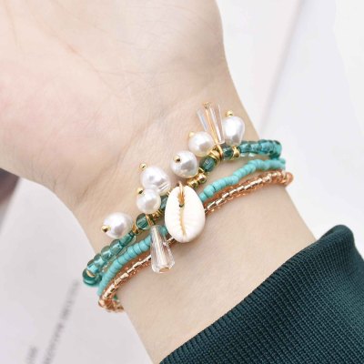 B-1227 5 PC Bohemian Women Bracelet Ethnic Colorful Beads Strand Bracelets Turkish Statement Charms Bracelet