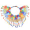 N-7868 Fashion Choker Necklaces Colorful Acrylic Beaded Indian Ethnic Bib Choker Necklace For Women Charm Beads Making Jewely