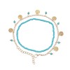 B-1228 Gold Round Sequins Blue Resin Beaded Anklets Bohemian Beach Party Sexy Feet Bracelet Jewelry