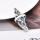 R-1576 Vintage Turquoise Ring Siver Color Alloy Bohemian Style Droplet gemstone Leaf Type Rings For Women