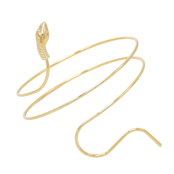 B-1229-G/S Punk Coiled Snake Spiral Upper Arm Cuff Bangle Bracelet Twisted Wire Bangles for Men Women