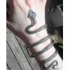 B-0393 * Vintage Style Silver Snake Shape Open Bangle Cuff