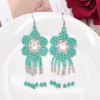 E-6520 New Fashion Bohemian Style Small Bead Braided Ear Pendant Long Tassel Pendant for Women Grils Party Gifts
