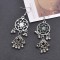 E-6523 Vintage Silver Metal Dream Catcher Big Bell Pendant Indian Earrings for Women