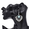 E-6522 Vintage Hollow Women Earrings Bells Tassel Turquoise Turkish Charms Drop Earrings