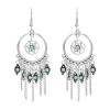 E-6525 Bohemian Antique Silver Alloy Pendant Women's Earrings Statement Traditional Ethnic Tassels Women's Earrings Jewelry Gift