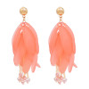 E-6524-PI/PU Flower Petal Drop Bead Stamen Pendant Euro Dangle for Women Grils Party Vacation Birthday Gift