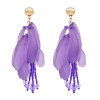 E-6524-PI/PU Flower Petal Drop Bead Stamen Pendant Euro Dangle for Women Grils Party Vacation Birthday Gift
