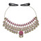 F-1030 Vintage Bohemian Ethnic Dark Gold Alloy Purple Crystal Long Tassel Head Chain Headpiece