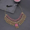 F-1030 Vintage Bohemian Ethnic Dark Gold Alloy Purple Crystal Long Tassel Head Chain Headpiece