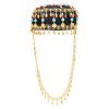 F-1029 Women Cap Hair Jewelry Long Tassel Bohemian Ethnic Coins Bead Statement Headband