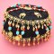 F-1029 Women Cap Hair Jewelry Long Tassel Bohemian Ethnic Coins Bead Statement Headband