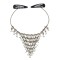 F-1031 Bronze Mesh Triangular Forehead Chain Transparent Crystal Bead Tassel Headpiece