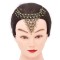 F-1031 Bronze Mesh Triangular Forehead Chain Transparent Crystal Bead Tassel Headpiece