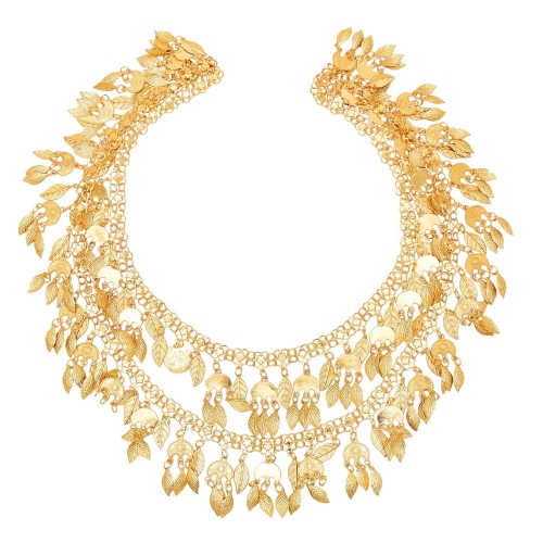 N-7873 2 Styles Gold Leaf Tassel Shoulder Chain Body Jewelry