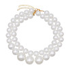N-7876 2 Pieces Pearl Women Necklace Set Baroque Wedding Party Statement Necklace