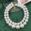 N-7876 2 Pieces Pearl Women Necklace Set Baroque Wedding Party Statement Necklace