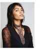 N-7877 European American Fashion Long Chain Multilayer Tassel Pendant Choker Necklace for Women