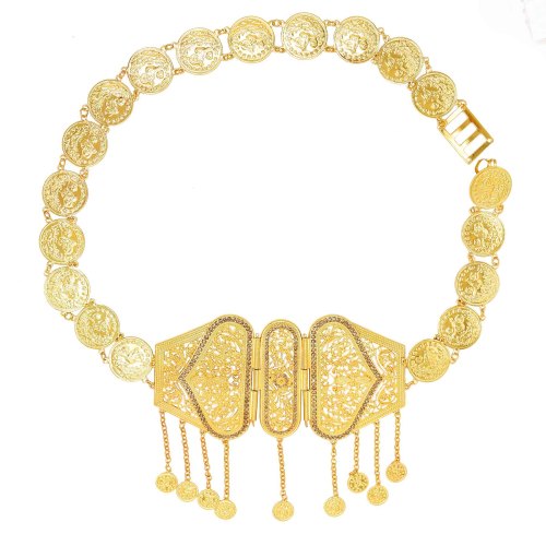 N-7878 Coin Tassel Women Body Chains Afghan Golden Carved Luxury Charms Bohemian Ethnic Body Jewelry