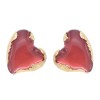 E-6527 Red Heart Shaped Acrylic Gem Stud Earrings for Women Girls