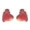 E-6527 Red Heart Shaped Acrylic Gem Stud Earrings for Women Girls