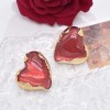 E-6527 Red Heart Shaped Acrylic Gem Stud Earrings for Women Girls