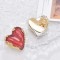 E-6527 Red Heart Shaped Acrylic Gem Stud Earrings for Women Girls