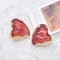 E-6527 Red Heart Shaped Acrylic Gem Stud Earrings for Women Girls