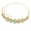 N-7881 Golden Carved Women Body Chains Charms Afghan Rhinestones Ethnic Statement Body Jewelry