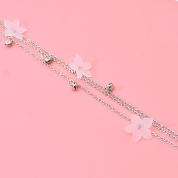 F-1036 Fashion Silver Butterfly hair accessories bell flowers Silver chain long tassel Bohemian style For Women Gifts