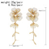 E-6528 Alloy Flower Dangle Petal Chain Tassel Earring for Women Girls Vacation Birthday Gift