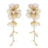 E-6528 Alloy Flower Dangle Petal Chain Tassel Earring for Women Girls Vacation Birthday Gift