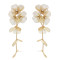 E-6528 Alloy Flower Dangle Petal Chain Tassel Earring for Women Girls Vacation Birthday Gift