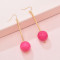 E-6531 New Fashion Women's Earrings Simple Long Pink Beaded Women's Earrings Statement Party Jewelry Gift