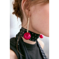 E-6531 New Fashion Women's Earrings Simple Long Pink Beaded Women's Earrings Statement Party Jewelry Gift