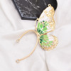 E-6529 Alloy Blue Green Pink Butterfly Type Crystal Ear Cuff For Women Cute Gypsy Charms Baroque Clips Earrings Female