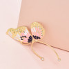 E-6529 Alloy Blue Green Pink Butterfly Type Crystal Ear Cuff For Women Cute Gypsy Charms Baroque Clips Earrings Female