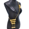 N-7883 Gold Color Hollowout Flower Coin Tassel Shoulder Chain Body Chain