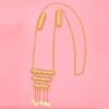 N-7883 Gold Color Hollowout Flower Coin Tassel Shoulder Chain Body Chain