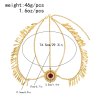F-1037 Alloy Tassel Women Headband Rhinestones Bohemian Ethnic Golden Carved Statement Chains Hair Jewelry