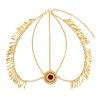F-1037 Alloy Tassel Women Headband Rhinestones Bohemian Ethnic Golden Carved Statement Chains Hair Jewelry
