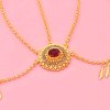 F-1037 Alloy Tassel Women Headband Rhinestones Bohemian Ethnic Golden Carved Statement Chains Hair Jewelry