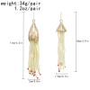 E-6533-BL/WH Bohemian Gold Plated Hook Beaded Tassel Drop Dangle Earrings Women Girl Wedding Party Accessories