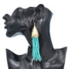 E-6533-BL/WH Bohemian Gold Plated Hook Beaded Tassel Drop Dangle Earrings Women Girl Wedding Party Accessories