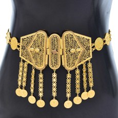 N-7890 Coin Tassel Crystal Hollow Out Women Body Chains Afghan Golden Carved Luxury Charms Bohemian Ethnic Body Jewelry