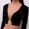 N-7099 Women Silver Gold Alloy Rhinestone Bra Chest Body Chains Sexy Bikini Jewelry for Women Party