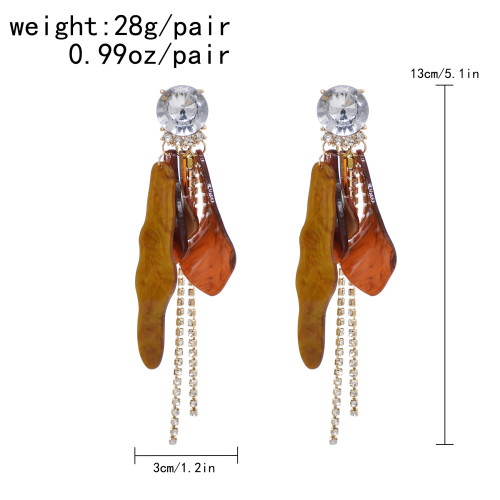 E-6534 Bohemian Exaggerated Crystal Tassel Pendant Earrings Women's Girls Wedding Fashion Party Accessories Gift