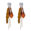 E-6534 Bohemian Exaggerated Crystal Tassel Pendant Earrings Women's Girls Wedding Fashion Party Accessories Gift