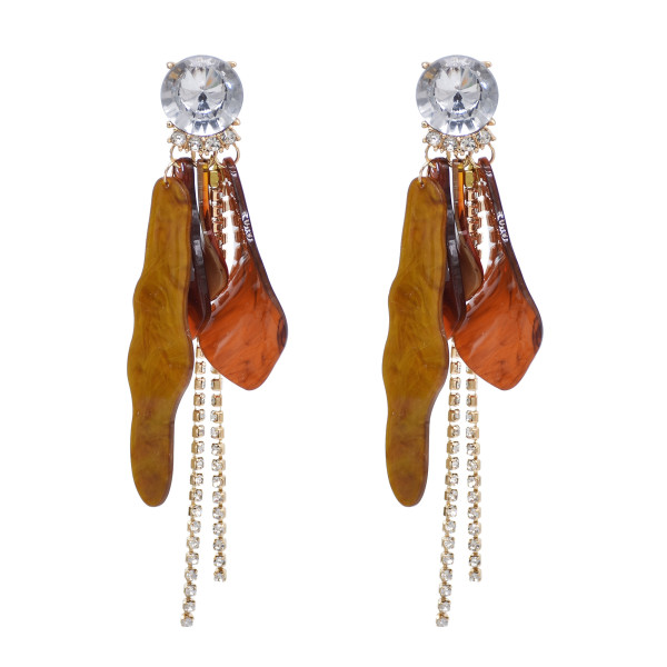 E-6534 Bohemian Exaggerated Crystal Tassel Pendant Earrings Women's Girls Wedding Fashion Party Accessories Gift