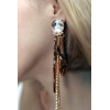 E-6534 Bohemian Exaggerated Crystal Tassel Pendant Earrings Women's Girls Wedding Fashion Party Accessories Gift